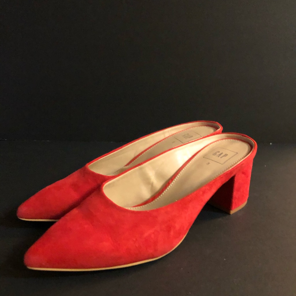 Nib Gap Size 8 Red Mules Suede Worn Once*